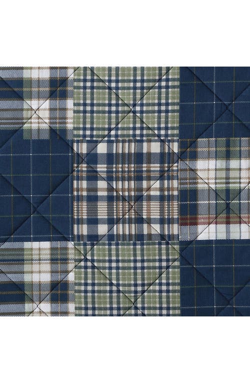 Shop Eddie Bauer Madrona Plaid Cotton Quilt 3-piece Set In Navy/green