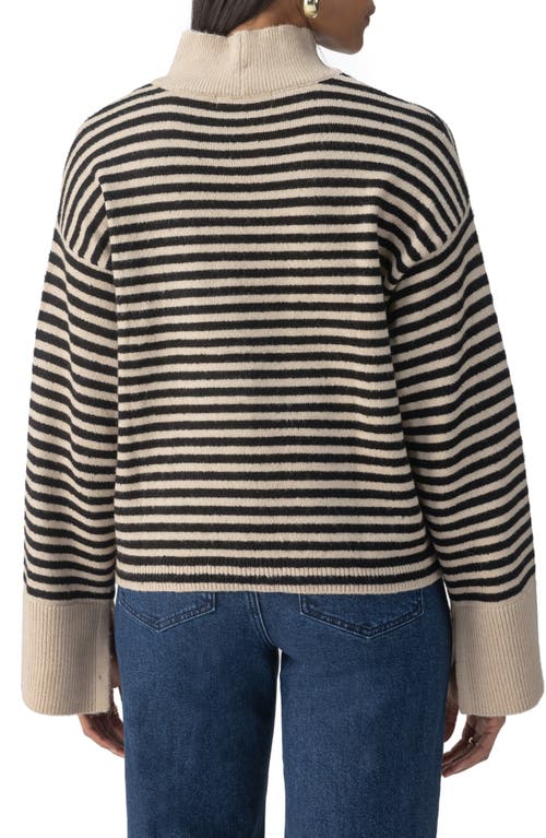 Shop Sanctuary Chalet Stripe Turtleneck Sweater In Frosted Almond