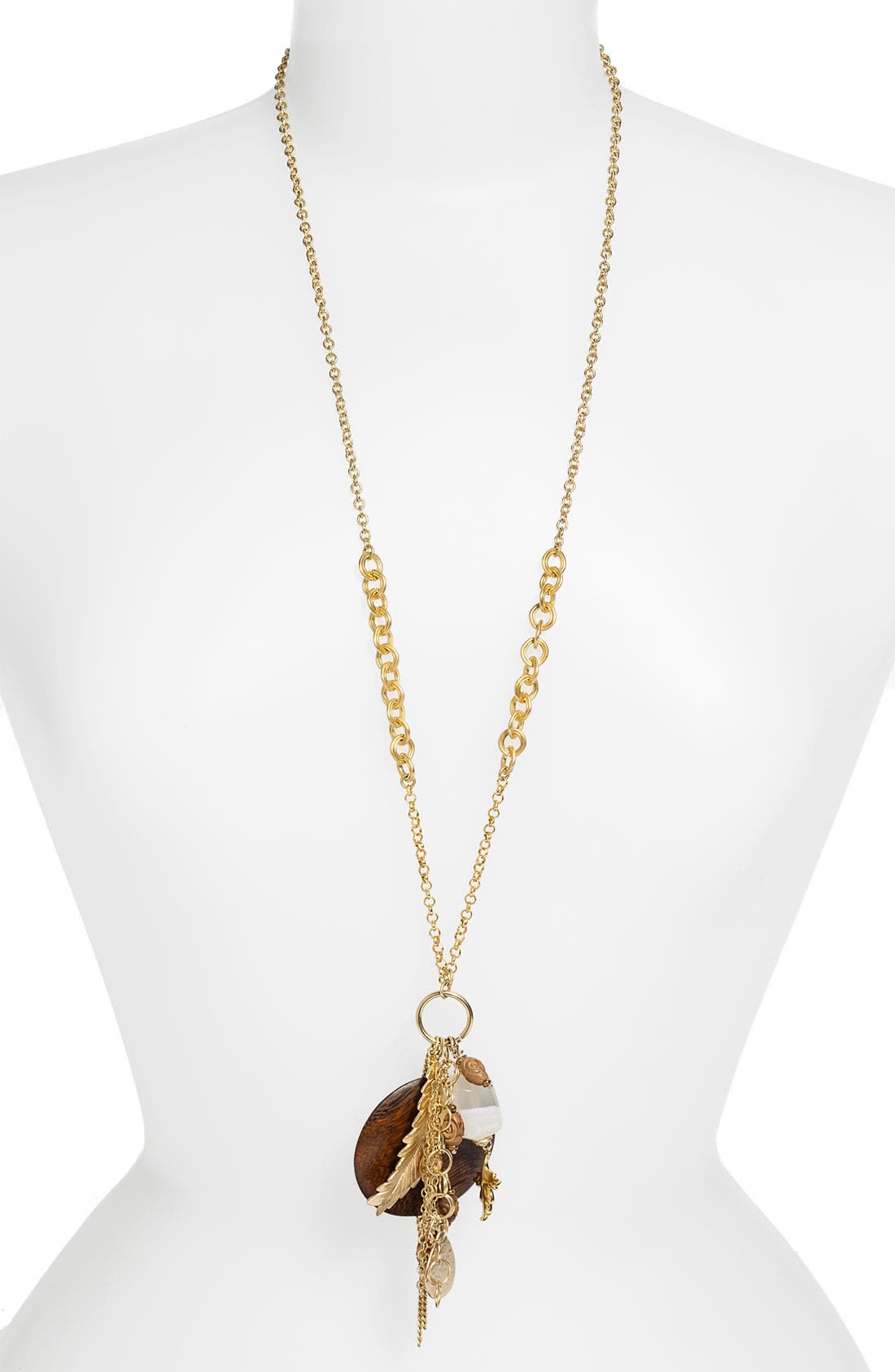 Nordstrom 'Boho Charms' Wood Disc Pendant Necklace Nordstrom