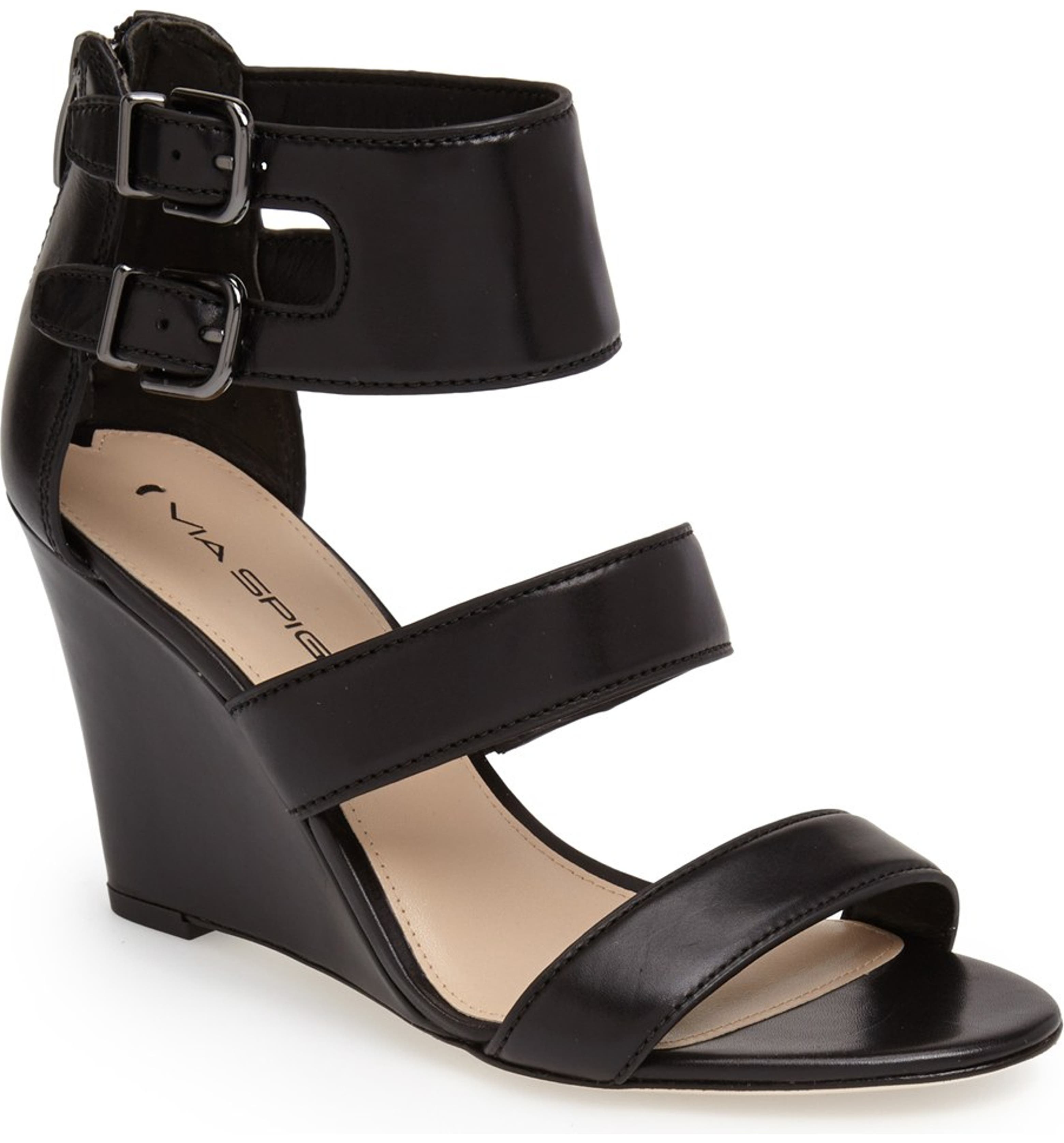 Via Spiga 'Fernanda' Wedge Leather Sandal (Women) | Nordstrom