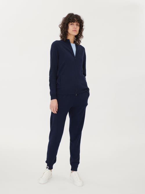 Shop Gobi Cashmere Full-zip Cashmere Cardigan In Navy