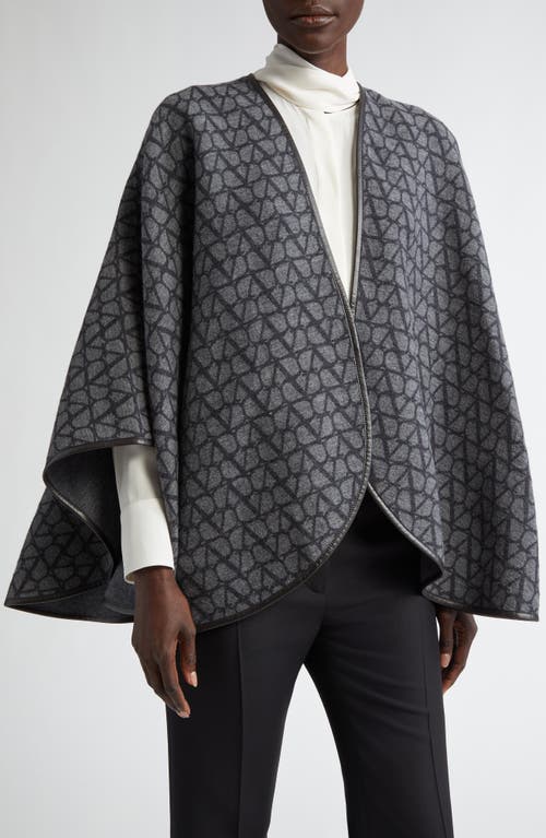 Shop Valentino Garavani Toile Iconographe Wool & Cashmere Cape In Kuh Grigio/grigioantracite