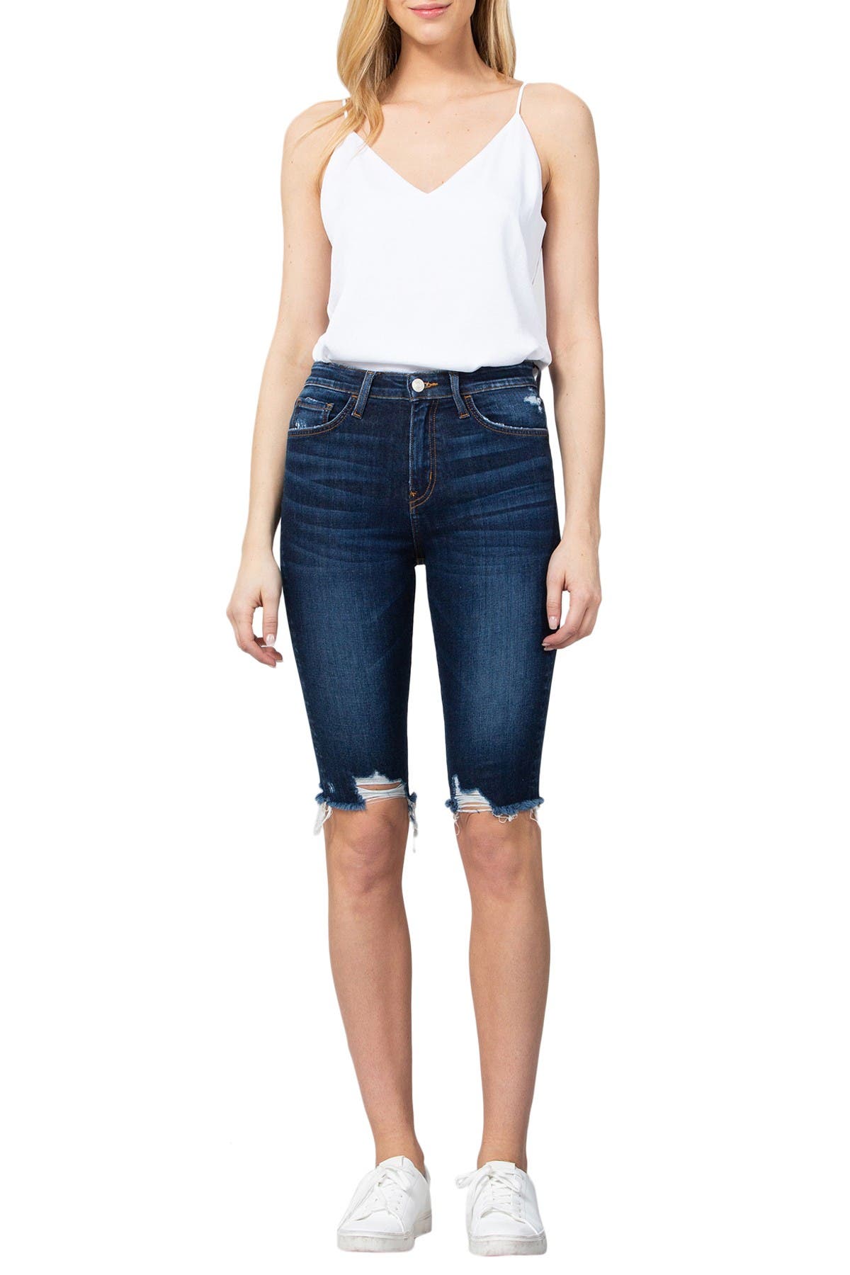 raw hem bermuda shorts