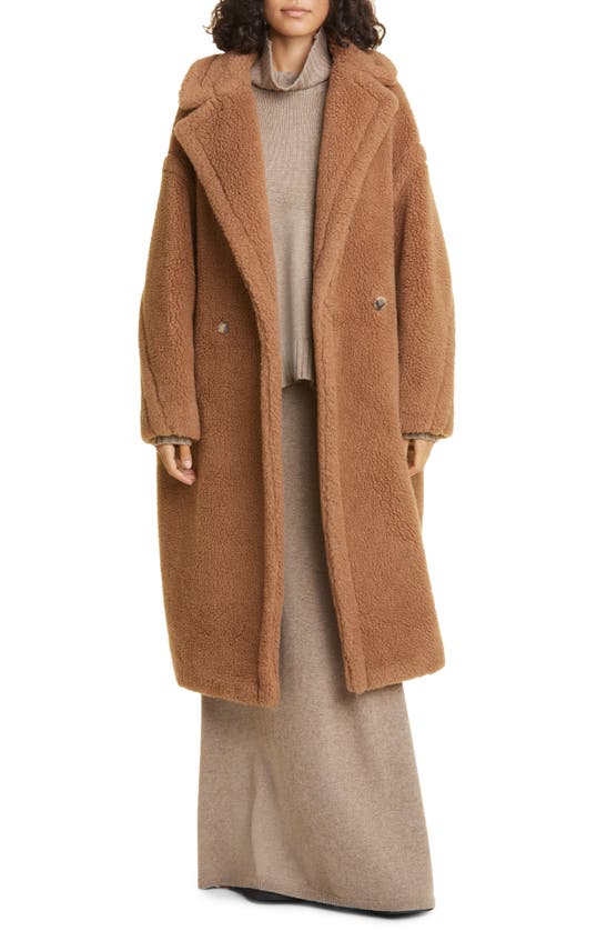 Shop Max Mara Teddy Bear Icon Faux Fur Coat In Camel/ Camel