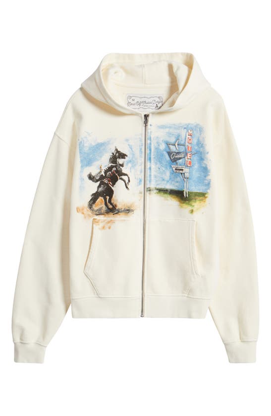 One Of These Days As Time Goes By Graphic Zip Hoodie In Bone