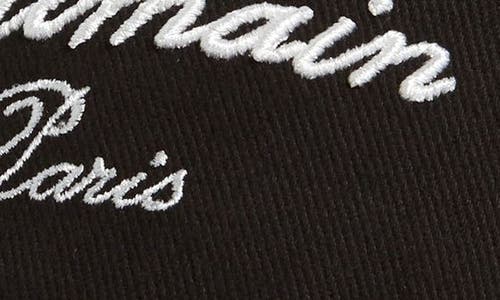 Balmain Signature Embroidered Cotton Baseball Cap In Black/ivory