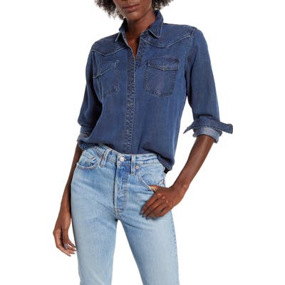 Rails Renee Western Style Tencel Lyocell Shirt, Blue
