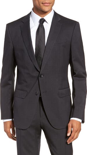 Dark grey virgin wool and silk Brunico suit