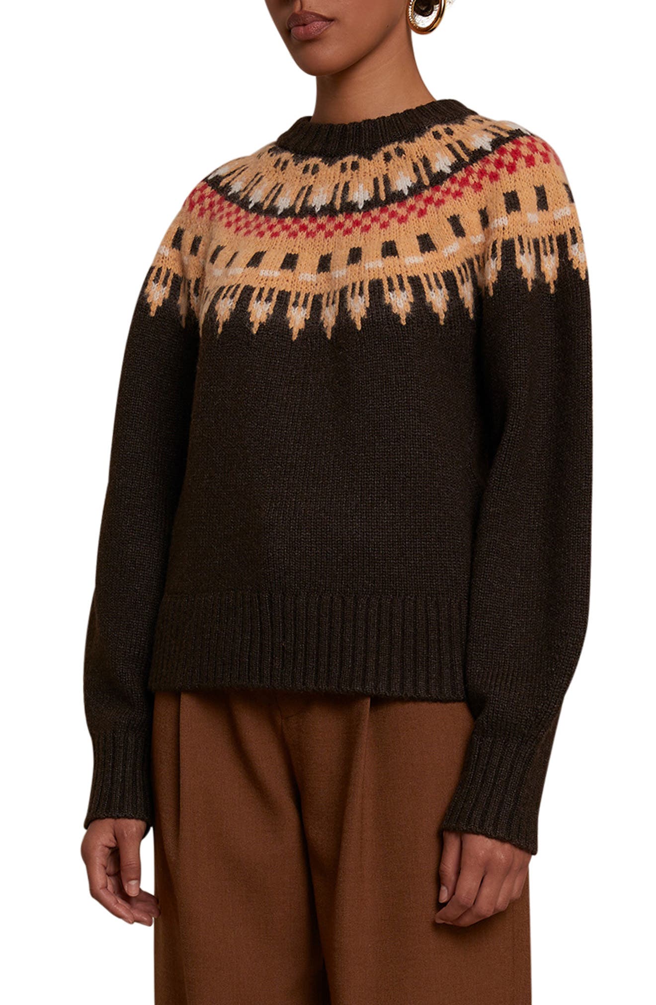 A.L.C. Oakley Wool Blend Fair Isle 