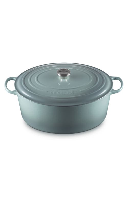 Le Creuset Signature 15 1/2-quart Oval Enamel Cast Iron French/dutch Oven In Sea Salt