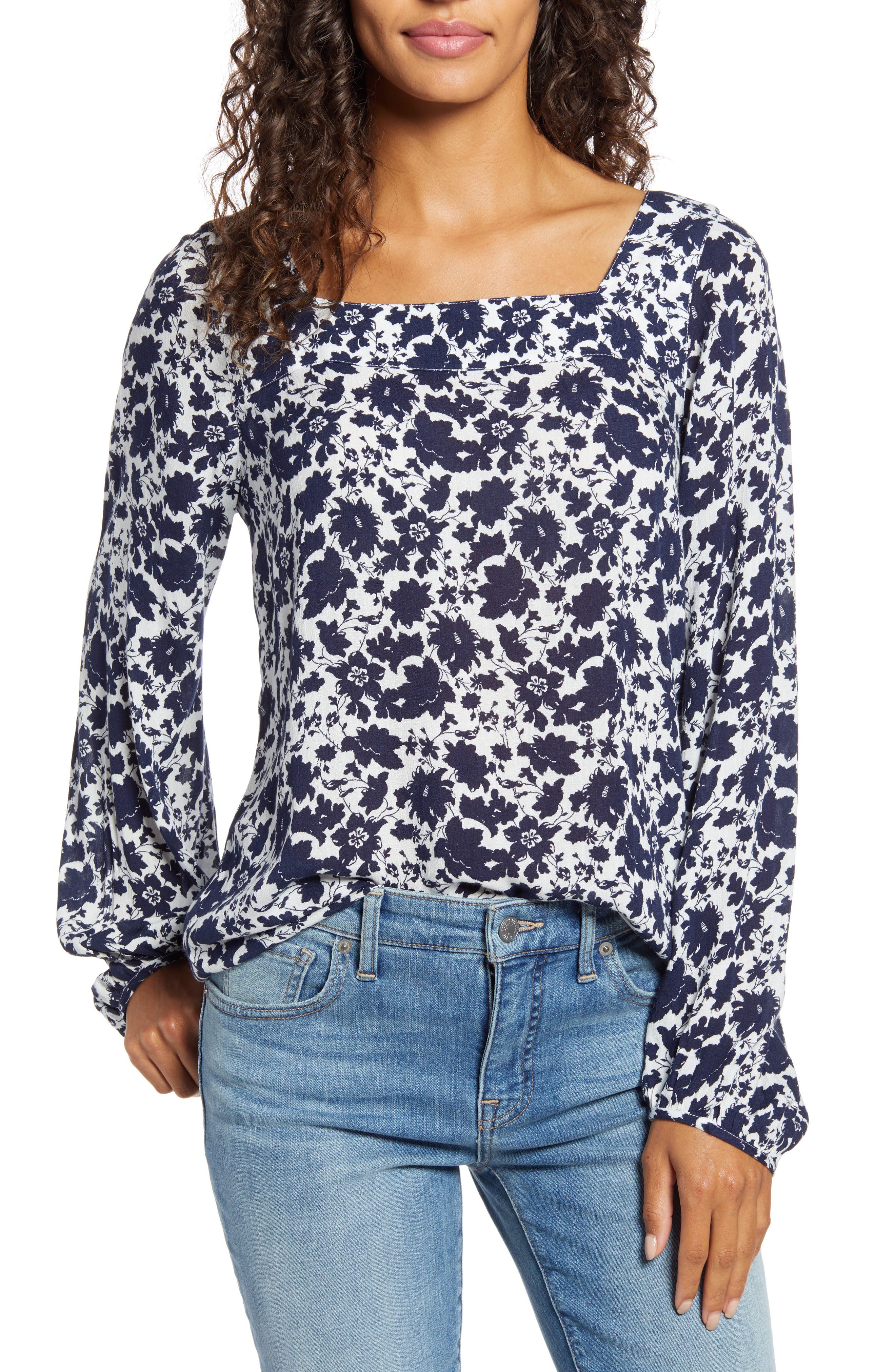lucky brand floral blouse