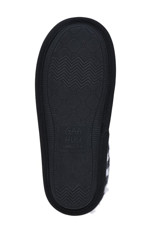 Gaahuu Buffalo Check Faux Shearling Lined Slipper In Black/white