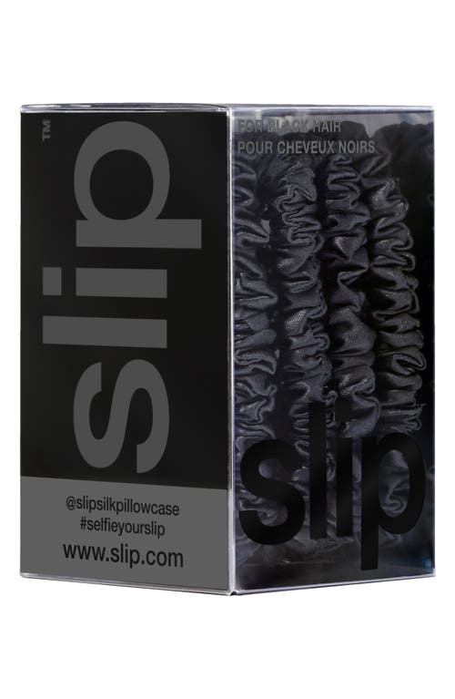 Shop Slip Pure Silk 4-pack Skinny Scrunchies: Back To Basics Collection In Black