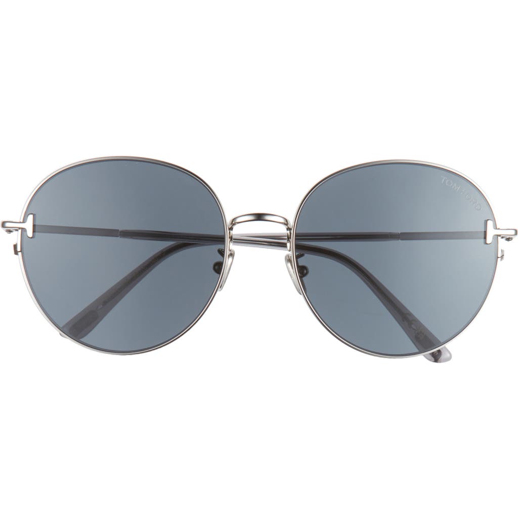 Tom Ford 58mm Round Sunglasses In Metallic