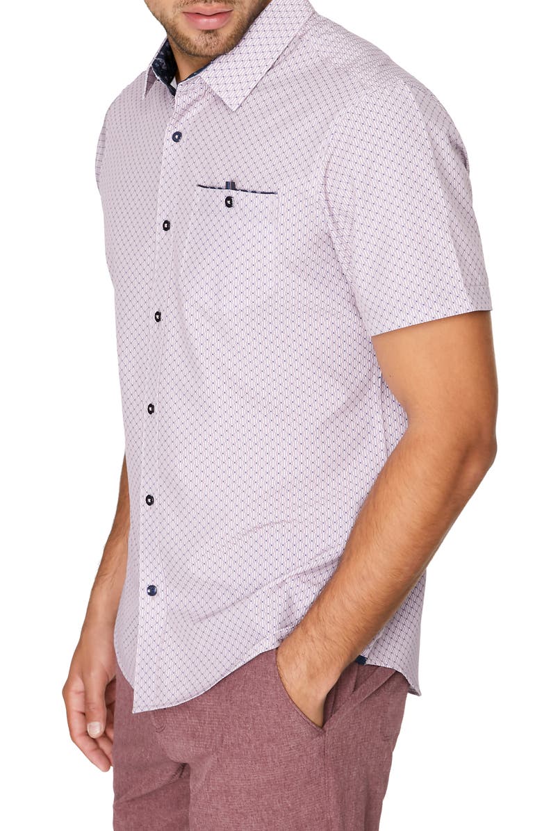7 Diamonds Vibeology Slim Fit Short Sleeve Stretch Button-Up Shirt, Alternate, color, 