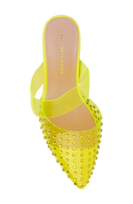 Fashion To Figure Jazz Pointed Toe Pump In Neon Yellow