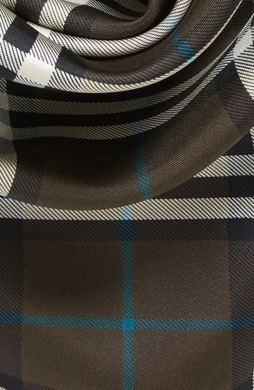 Shop Burberry Check Square Silk Twill Scarf In Snug