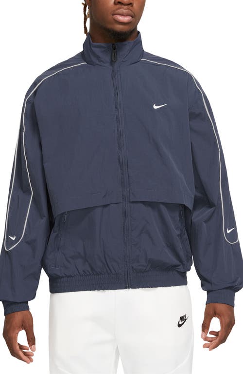 Nike Solo Swoosh Track Jacket In Thunder Blue/white