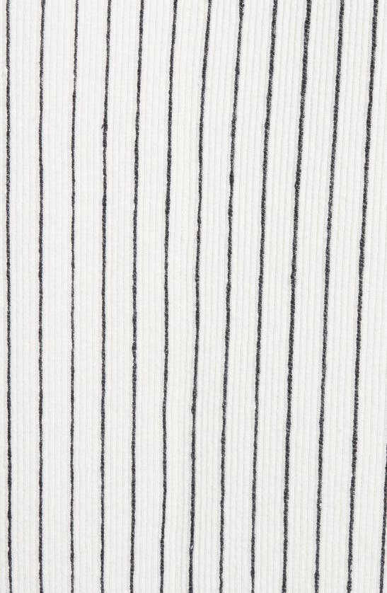 Shop Bottega Veneta Pinstripe Rib Stitch Button-up Shirt In Chalk/ Grey Melange