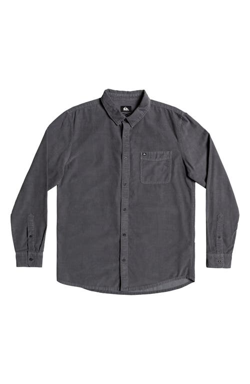 Quiksilver Smoke Trail Button-Up Corduroy Shirt in Iron Gate at Nordstrom, Size Small