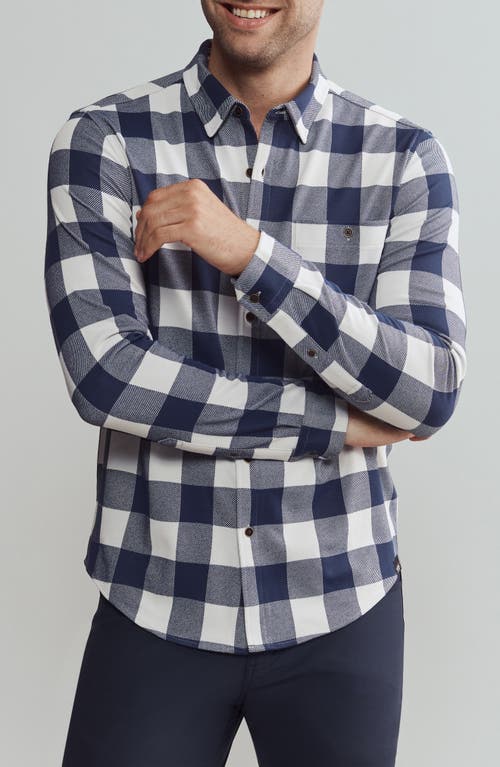 Shop Rhone Hardy Check Flannel Button-up Shirt In Sleet Gray Buffalo Check