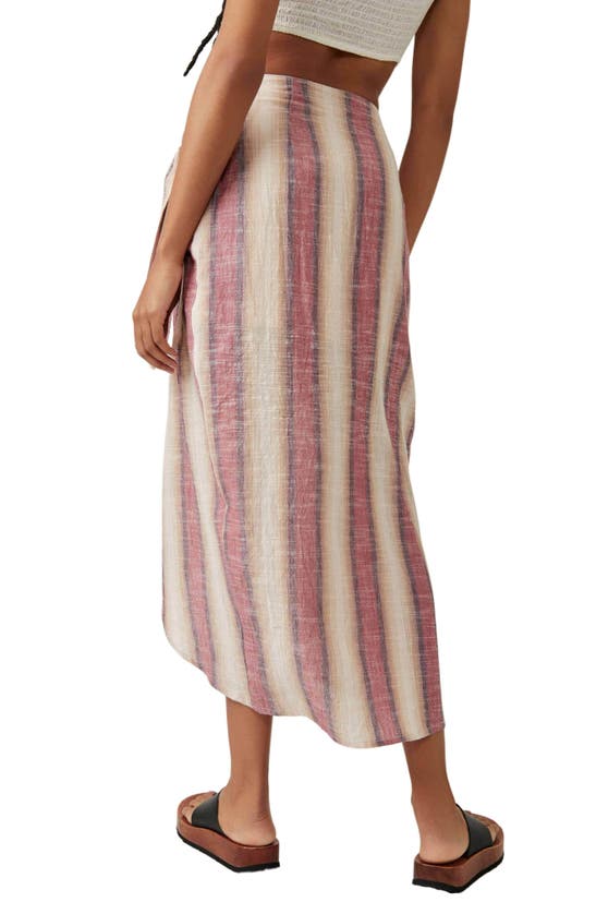 Shop Free People Aubrey Stripe Wrap Maxi Skirt In Multi Brown
