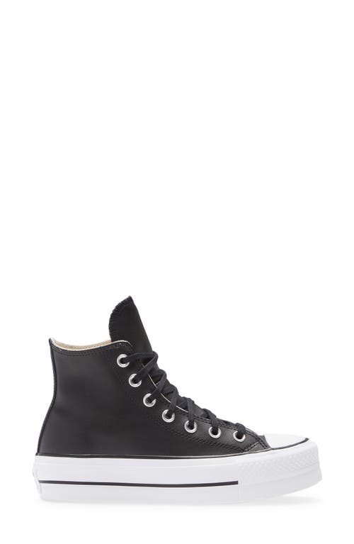 Shop Converse Chuck Taylor® All Star® Leather High Top Platform Sneaker In Black/black/white