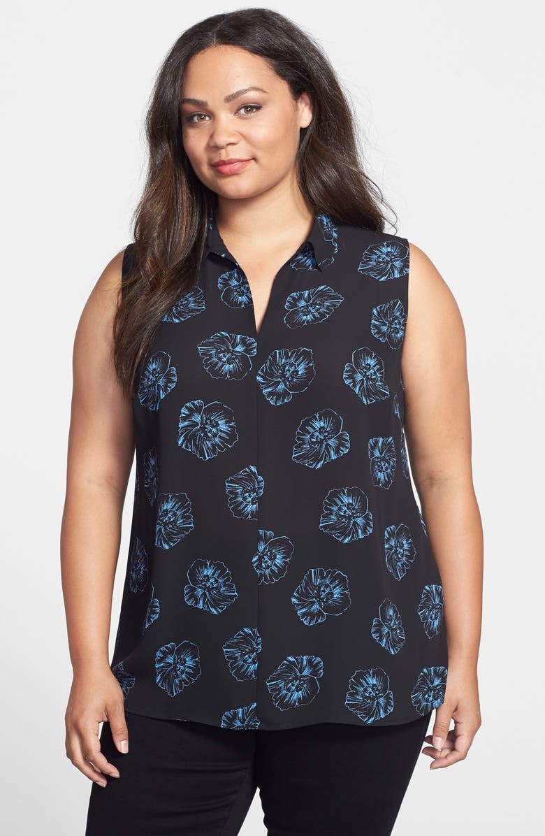 Sejour Point Collar Sleeveless Shell (Plus Size) | Nordstrom