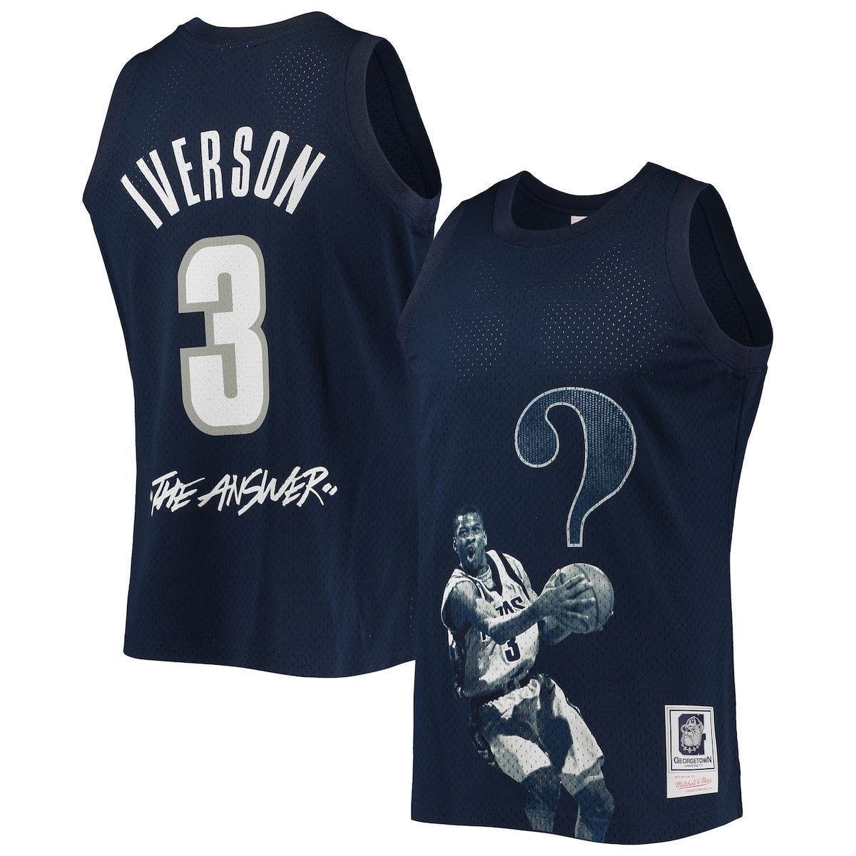 Mitchell & Ness Men's Mitchell & Ness Allen Iverson Navy Georgetown ...