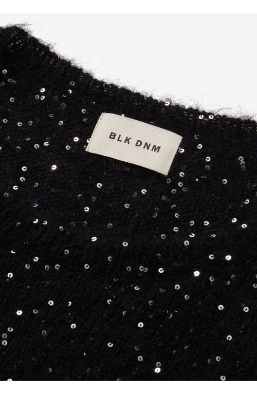 Shop Blk Dnm Sequin Embellished Alpaca & Mohair Blend Sweater In Black Paillettes