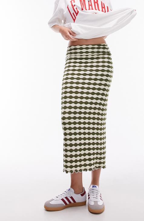 Wavy Stripe Jersey Maxi Skirt