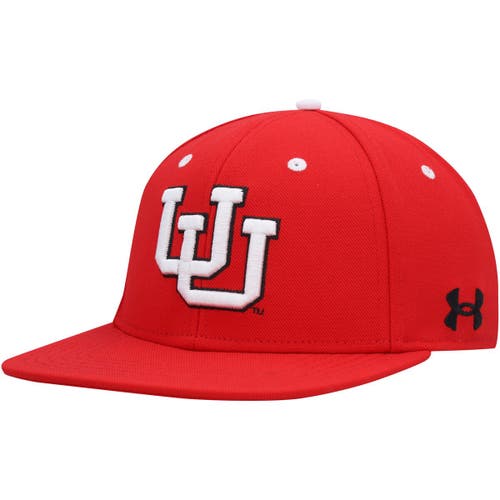 Men's Under Armour Red Utah Utes Baseball Flex Fit Hat