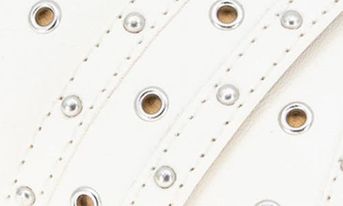 Bcbgeneration Women's Lucca Studded Slide Flat Sandals In Bright White