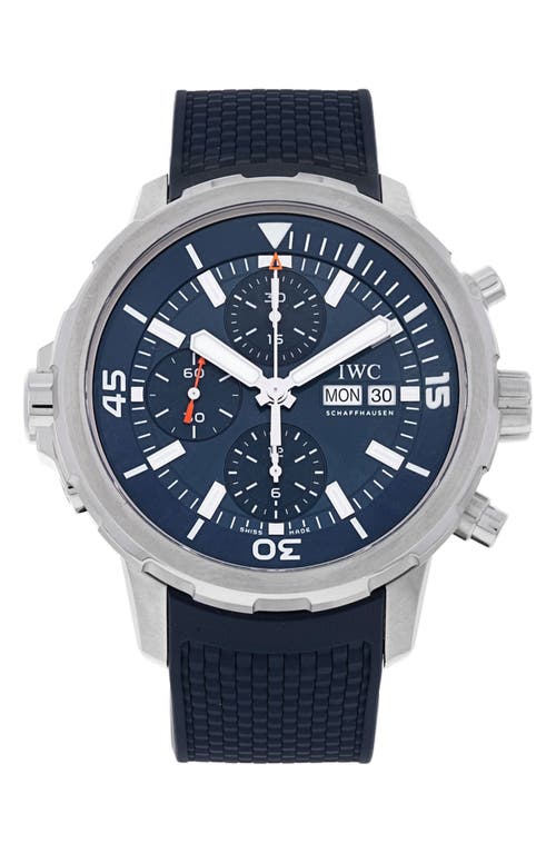 Watchfinder & Co. IWC Preowned 2018 Aquatimer Rubber Strap Chronograph Watch, 44mm in Blue at Nordstrom