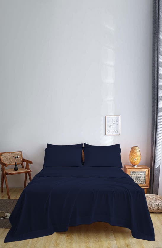 Luxury Home Brushed Microfiber Sheet Set In Navy