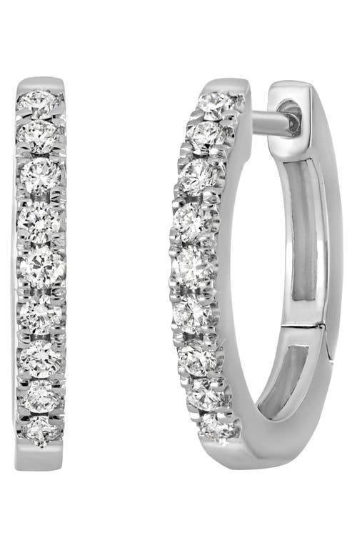 Shop Bony Levy Diamond Hoop Earrings In White Gold