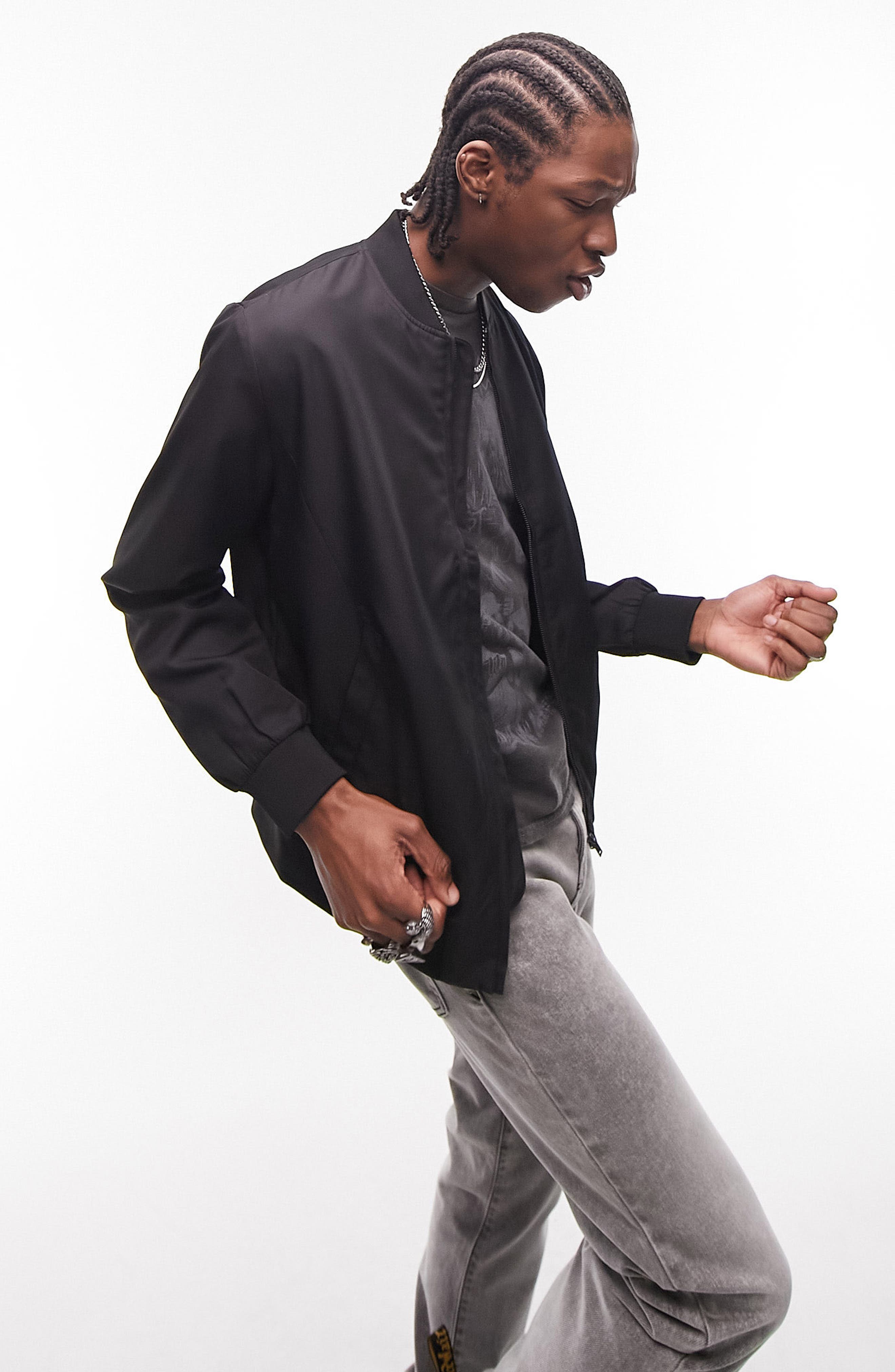 Mens Clothing Jackets Casual jackets Balmain Logo Tech Cotton Jacquard Bomber Jacket in Black for Men 