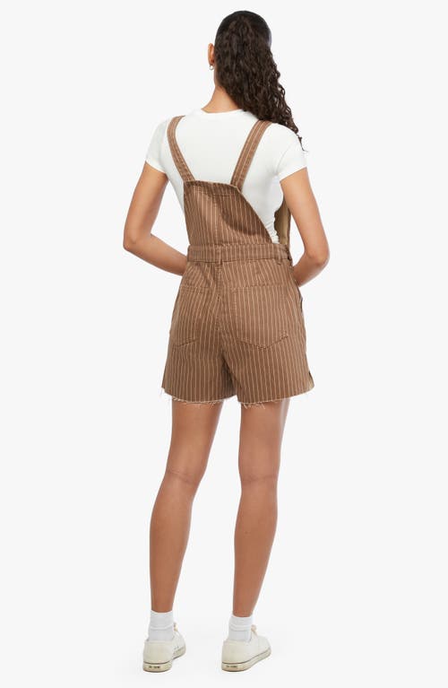 Shop Weworewhat We Wore What Stripe Cotton Short Overalls In Brown Multi