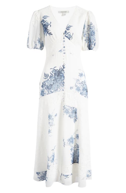 Shop Allsaints Dinah Dekorah Floral Maxi Dress In Chalk White/blue