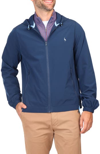 Tailorbyrd Hooded Performance Jacket In Navy