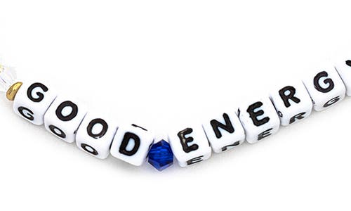 Little Words Project Good Energy Beaded Stretch Bracelet In White Multi