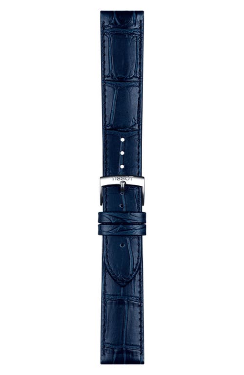Tissot 20mm Croc Embossed Leather Watchband in Blue