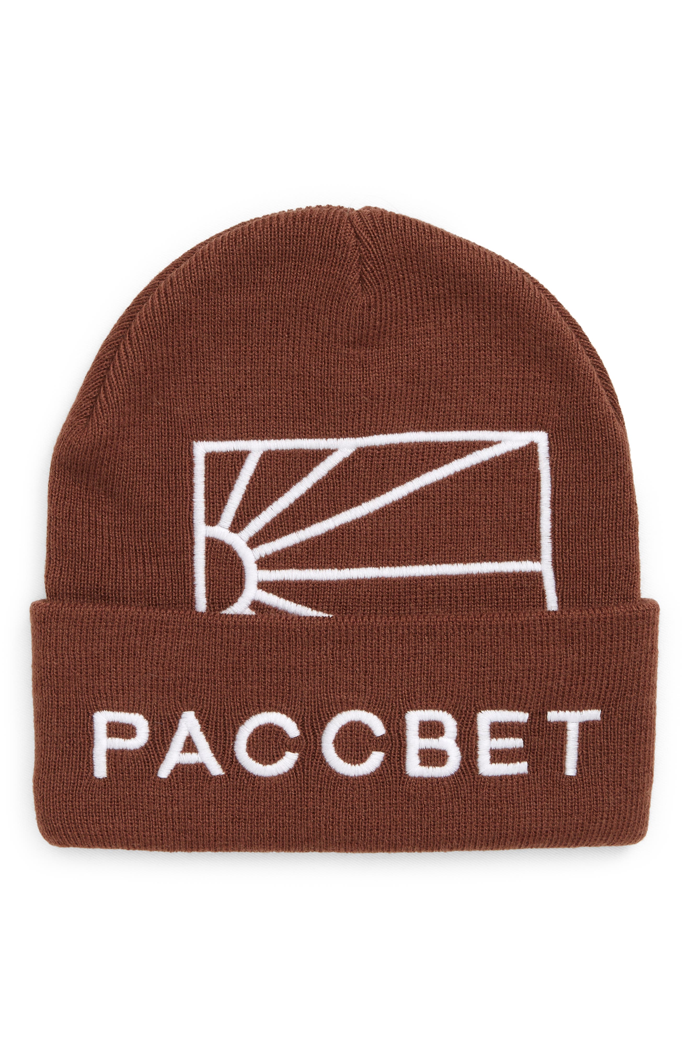 PACCBET Mens Accessories Hats for Men Rassvet Red Wool Logo Embroidery Beanie Hat in Red 1 