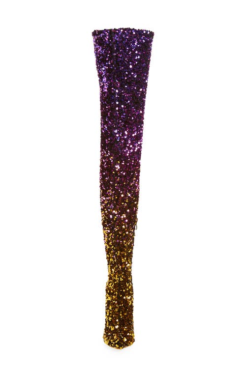 Shop Azalea Wang Elliana Sequin Over The Knee Boot In Multi