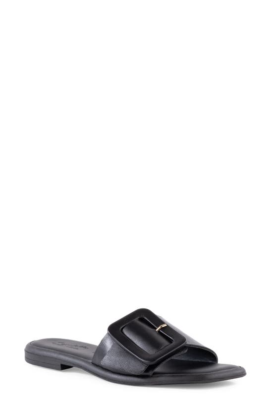 Shop Seychelles Manhattan Slide Sandal In Black Leather