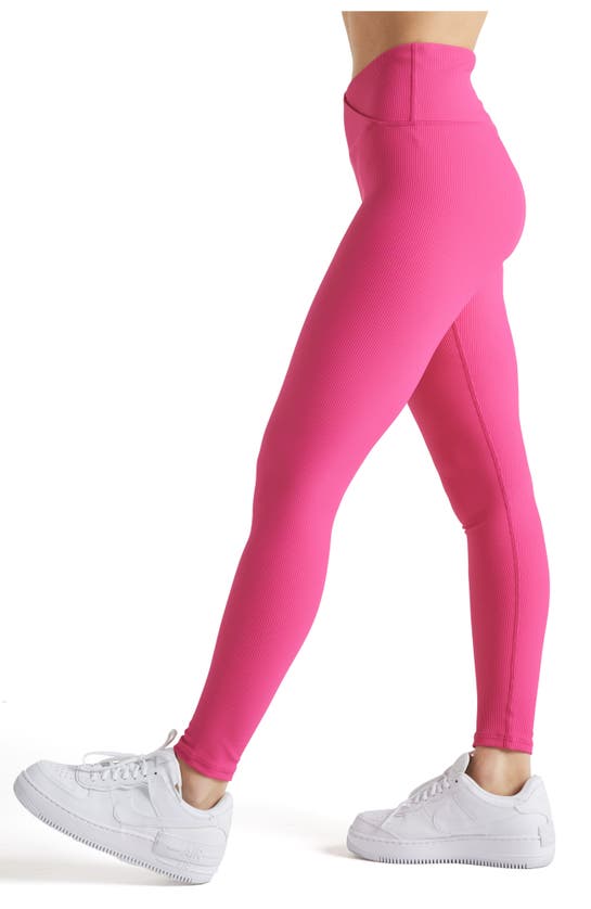 Shop Electric Yoga Rib Legging In Pink Yarrow