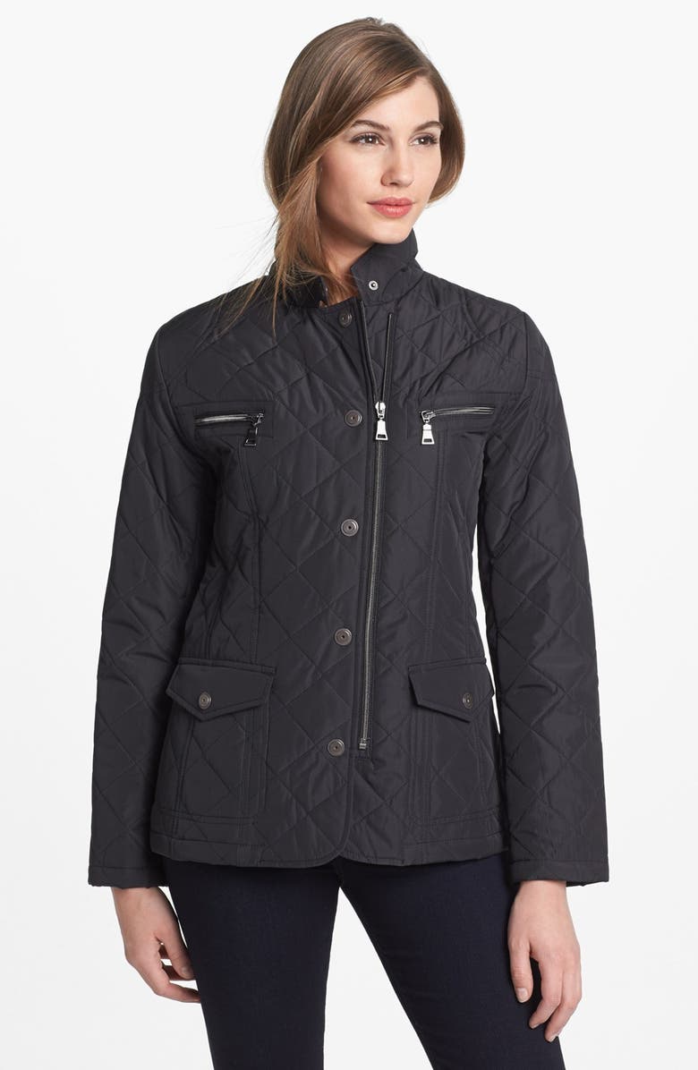 Kristen Blake Zip & Snap Front Quilted Jacket (Regular & Petite ...