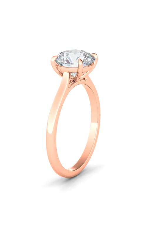 Hautecarat Round Brilliant Cut Lab Created Diamond Ring In 2.50 Ctw 18k Rose Gold