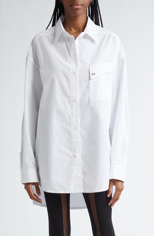 MUGLER Oversize Poplin Button-Up Shirt Blanc Optique at Nordstrom, Us