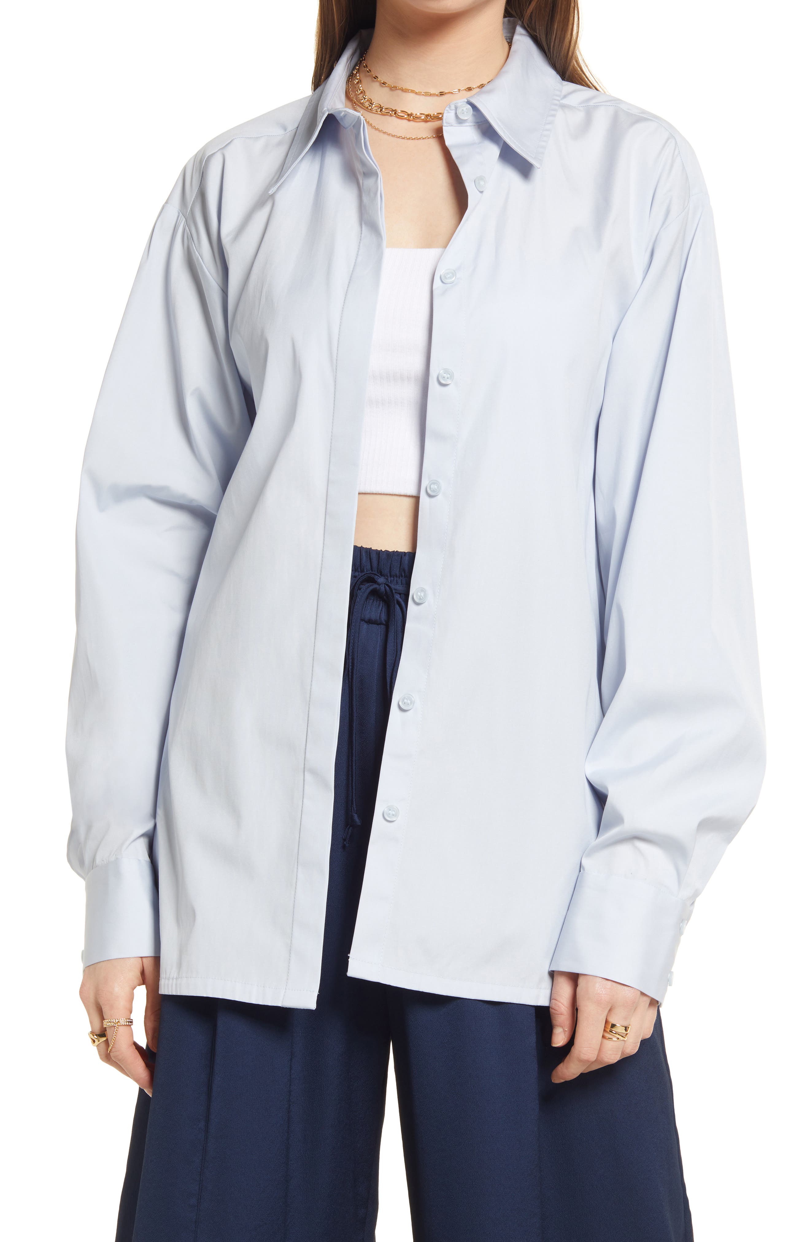 women's poplin button down shirt